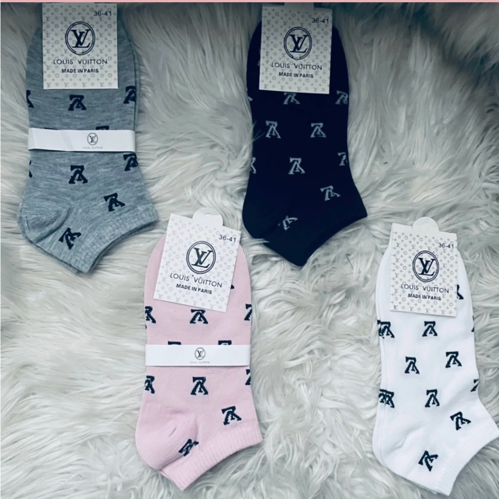 Stylish Socks - Gray, Pink, White